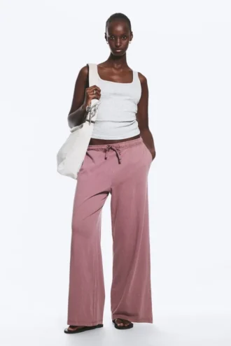 Pantalones de pijama holgados – Lila empolvado