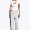 Pantalones de rizo volteado – Mezcla de gris claro empolvado Pantalones de rizo volteado – Mezcla de gris claro empolvado