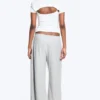 Pantalones de rizo volteado – Mezcla de gris claro empolvado Pantalones de rizo volteado – Mezcla de gris claro empolvado
