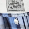 Pantalones de sarga de algodón de pierna ancha – Cuadros azules Pantalones de sarga de algodón de pierna ancha – Cuadros azules