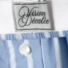 Pantalones de sarga de algodón de pierna ancha – Rayas azules Pantalones de sarga de algodón de pierna ancha – Rayas azules