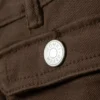 Pantalones de sarga de corte acampanado y cintura baja – Marrón oscuro Pantalones de sarga de corte acampanado y cintura baja – Marrón oscuro