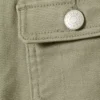 Pantalones de sarga de corte acampanado y cintura baja – Verde caqui Pantalones de sarga de corte acampanado y cintura baja – Verde caqui
