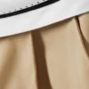 Pantalones de sarga de talle bajo con cintura doblada – Beige Pantalones de sarga de talle bajo con cintura doblada – Beige