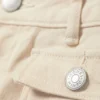 Pantalones de sarga de talle bajo y corte acampanado – Beige claro Pantalones de sarga de talle bajo y corte acampanado – Beige claro