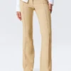 Pantalones de talle bajo, corte ajustado y pernera acampanada – Beige Pantalones de talle bajo, corte ajustado y pernera acampanada – Beige