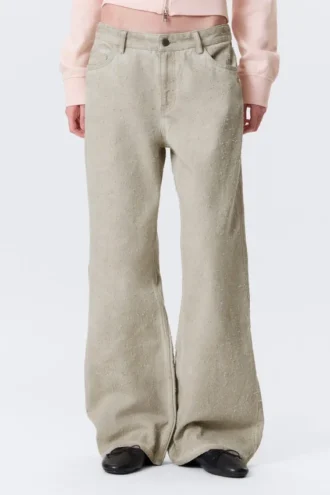 Pantalones de talle bajo, corte holgado y acampanado – Light Mole