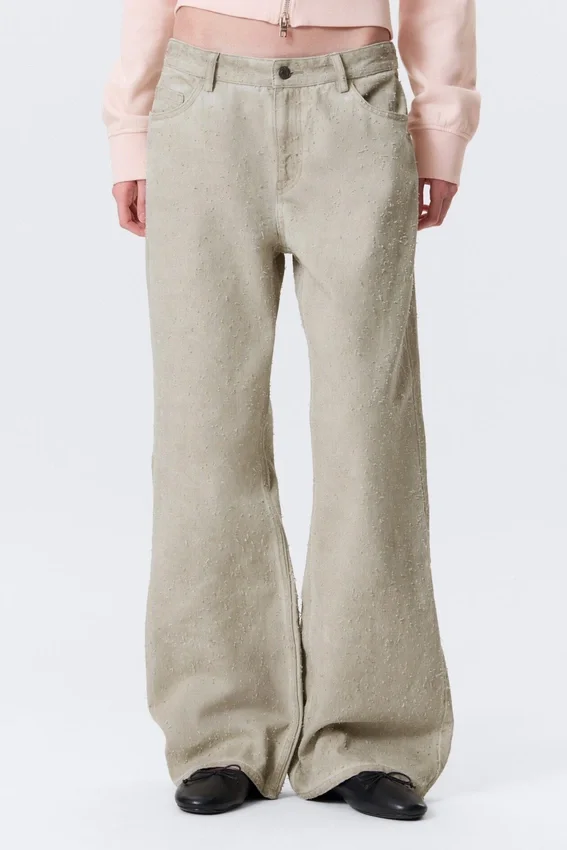 Pantalones de talle bajo, corte holgado y acampanado – Light Mole Pantalones de talle bajo, corte holgado y acampanado – Light Mole