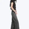 Pantalones de talle bajo, holgados y acampanados – Gris oscuro Pantalones de talle bajo, holgados y acampanados – Gris oscuro