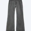 Pantalones de talle bajo, holgados y acampanados – Gris oscuro Pantalones de talle bajo, holgados y acampanados – Gris oscuro