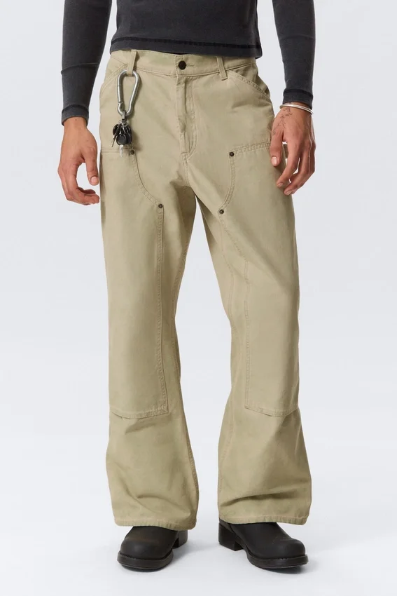 Pantalones de trabajo acampanados Gia F – Beige lavado Pantalones de trabajo acampanados Gia F – Beige lavado