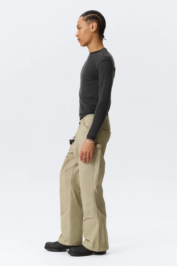 Pantalones de trabajo acampanados Gia F – Beige lavado Pantalones de trabajo acampanados Gia F – Beige lavado