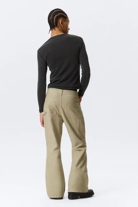 Pantalones de trabajo acampanados Gia F – Beige lavado Pantalones de trabajo acampanados Gia F – Beige lavado