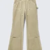 Pantalones de trabajo acampanados Gia F – Beige lavado Pantalones de trabajo acampanados Gia F – Beige lavado