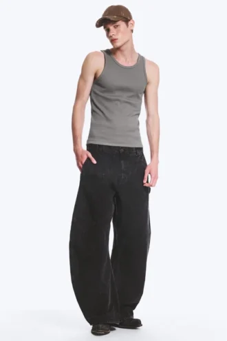 Pantalones de trabajo de corte ancho – Negro lavado Pantalones de trabajo de corte ancho – Negro lavado
