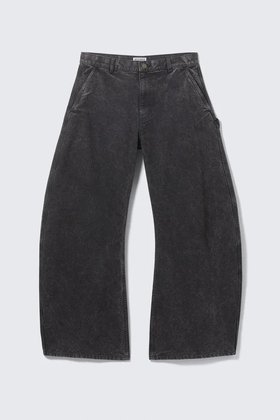 Pantalones de trabajo de corte ancho – Negro lavado Pantalones de trabajo de corte ancho – Negro lavado