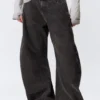Pantalones de trabajo de corte ancho – Negro lavado Pantalones de trabajo de corte ancho – Negro lavado