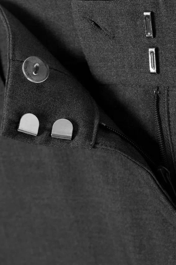 Pantalones de traje acampanados de talle bajo – Gris oscuro jaspeado Pantalones de traje acampanados de talle bajo – Gris oscuro jaspeado