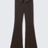 Pantalones de traje acampanados de talle bajo – Marrón oscuro Pantalones de traje acampanados de talle bajo – Marrón oscuro