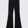 Pantalones de traje acampanados de talle bajo – Negro Pantalones de traje acampanados de talle bajo – Negro