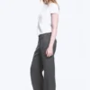 Pantalones de traje acampanados de talle medio – Gris oscuro jaspeado Pantalones de traje acampanados de talle medio – Gris oscuro jaspeado