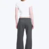 Pantalones de traje acampanados de talle medio – Gris oscuro jaspeado Pantalones de traje acampanados de talle medio – Gris oscuro jaspeado