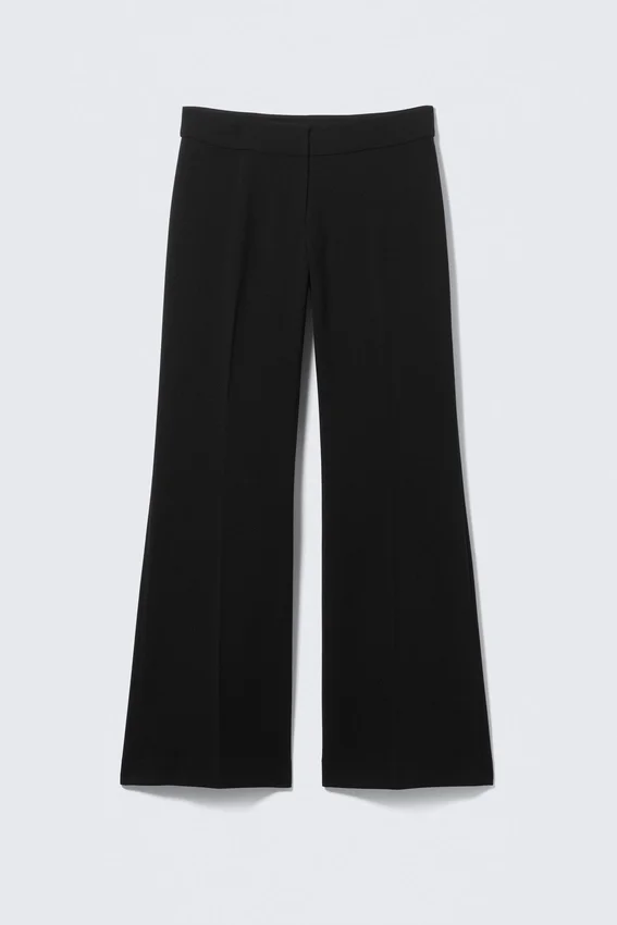 Pantalones de traje acampanados de talle medio – Negro Pantalones de traje acampanados de talle medio – Negro