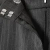 Pantalones de traje anchos de cintura baja – Gris jaspeado a rayas Pantalones de traje anchos de cintura baja – Gris jaspeado a rayas