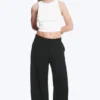 Pantalones de traje anchos de cintura baja – Negro Pantalones de traje anchos de cintura baja – Negro