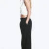 Pantalones de traje anchos de cintura baja – Negro Pantalones de traje anchos de cintura baja – Negro
