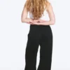 Pantalones de traje anchos de cintura baja – Negro Pantalones de traje anchos de cintura baja – Negro