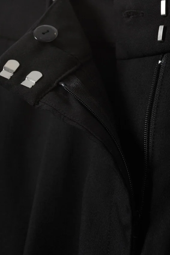 Pantalones de traje anchos de cintura baja – Negro Pantalones de traje anchos de cintura baja – Negro