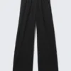 Pantalones de traje anchos sin cremallera – Negro Pantalones de traje anchos sin cremallera – Negro