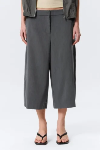 Pantalones de traje capri Hanne H – Gris oscuro jaspeado