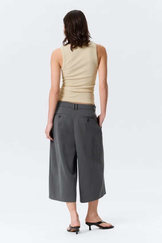 Pantalones de traje capri Hanne H – Gris oscuro jaspeado Pantalones de traje capri Hanne H – Gris oscuro jaspeado