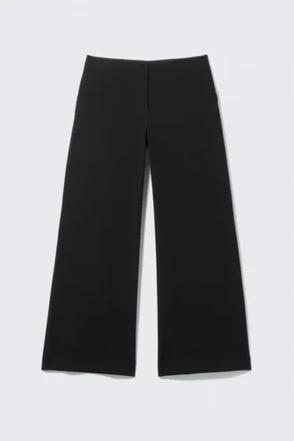 Pantalones de traje con cintura recortada – Negro
