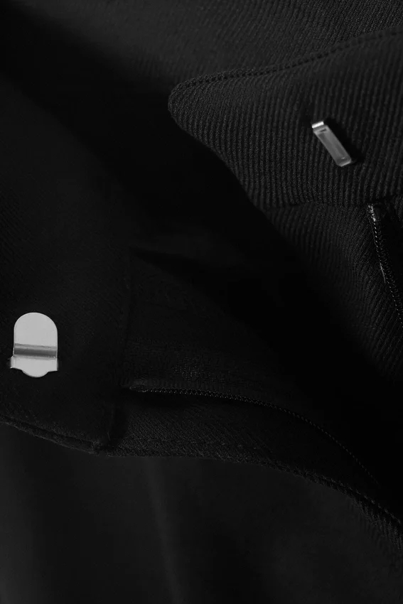 Pantalones de traje de cintura alta y pierna ancha con pliegues – Negro Pantalones de traje de cintura alta y pierna ancha con pliegues – Negro