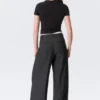 Pantalones de traje de cintura alta y pierna ancha – Gris oscuro jaspeado Pantalones de traje de cintura alta y pierna ancha – Gris oscuro jaspeado
