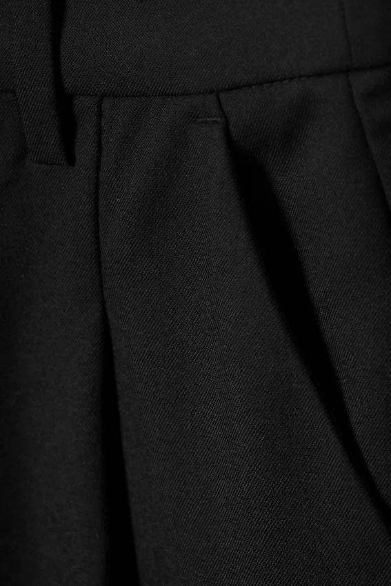 Pantalones de traje de cintura alta y pierna ancha – Negro Pantalones de traje de cintura alta y pierna ancha – Negro