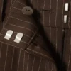Pantalones de traje de corte acampanado bajo – Rayas marrón oscuro Pantalones de traje de corte acampanado bajo – Rayas marrón oscuro