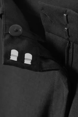 Pantalones de traje de corte holgado y cintura baja – Gris oscuro jaspeado