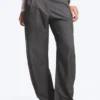 Pantalones de traje de corte holgado y pierna ancha – Gris oscuro jaspeado Pantalones de traje de corte holgado y pierna ancha – Gris oscuro jaspeado