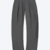 Pantalones de traje de corte holgado y pierna ancha – Gris oscuro jaspeado Pantalones de traje de corte holgado y pierna ancha – Gris oscuro jaspeado