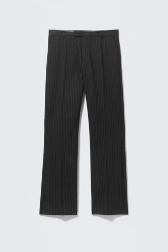 Pantalones de traje de rayas finas de corte holgado – Rayas finas negras