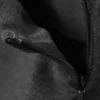 Pantalones de traje de talle bajo con cremallera lateral – Gris oscuro jaspeado