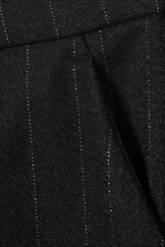 Pantalones de traje de talle bajo – Gris oscuro – Rayas finas brillantes