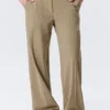Pantalones de traje de talle bajo – Liso a rayas