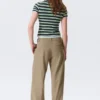 Pantalones de traje de talle bajo – Liso a rayas
