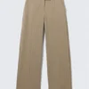 Pantalones de traje de talle bajo – Liso a rayas