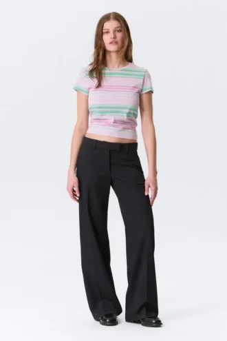 Pantalones de traje de talle bajo – Negro